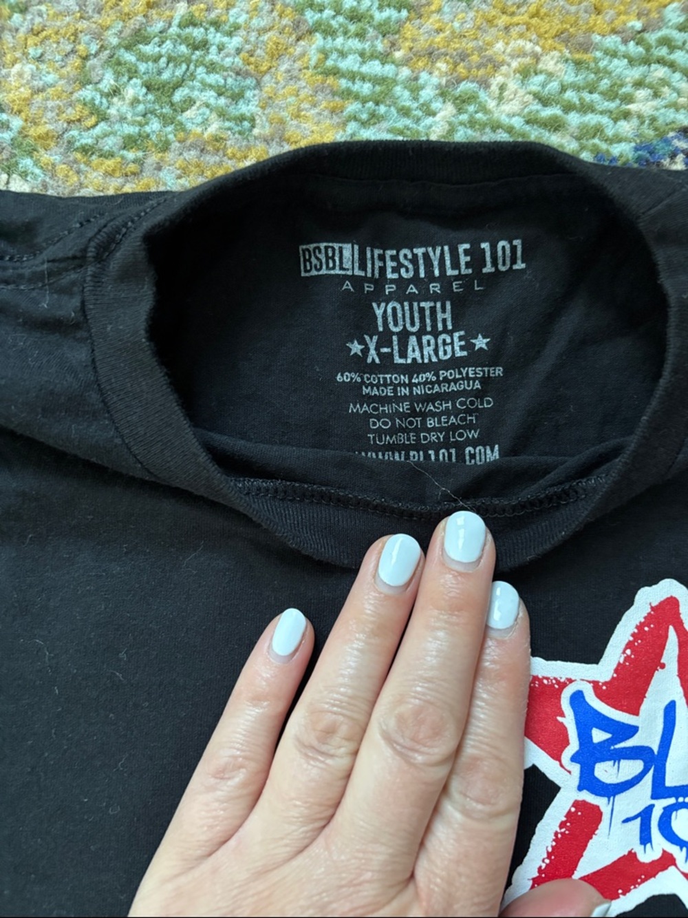 Baseball Lifestyle 101 Kids Black Short Sleeve Tee - size XL - Picture 2 of 3